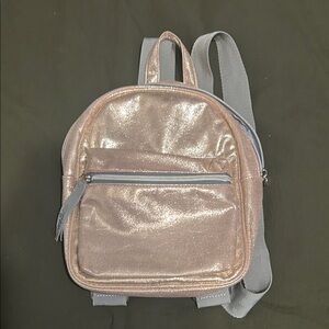 Justice Glittery Rose Gold Backpack mini back pack purse